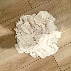 Cream flower crop top!